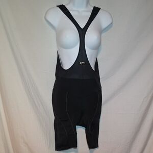 Black Cycling Bib Shorts with 'Made in Italy' Tag